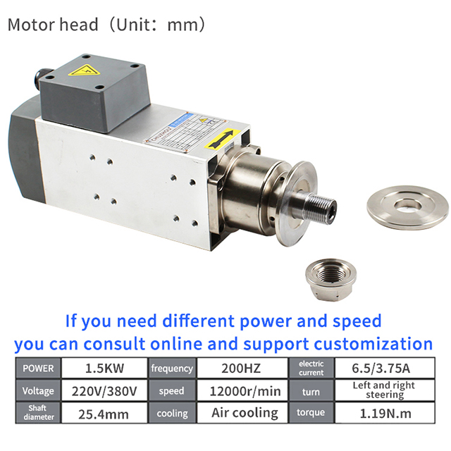 Professional Manufacturer polishing Motors 12000Rpm 1.5KW Automatic Tool Change Spindle Motor