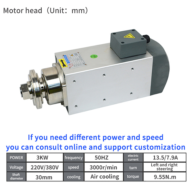 Woodworking Motor 3kw 3000rpm CNC Air Cooled Spindle Motor for Metal Cutting