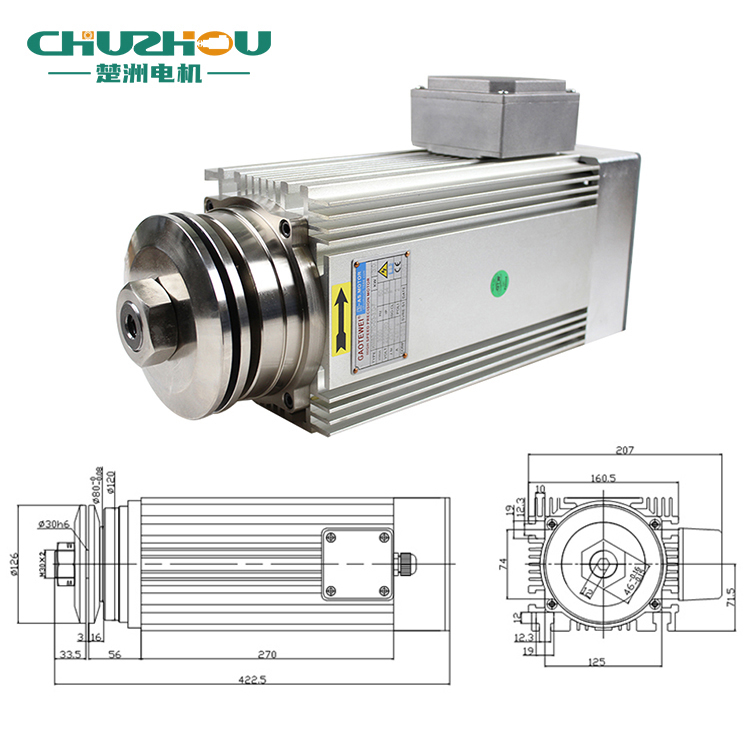 wood cutting cnc lathe spindle motor with 12000Rpm 1.5KW